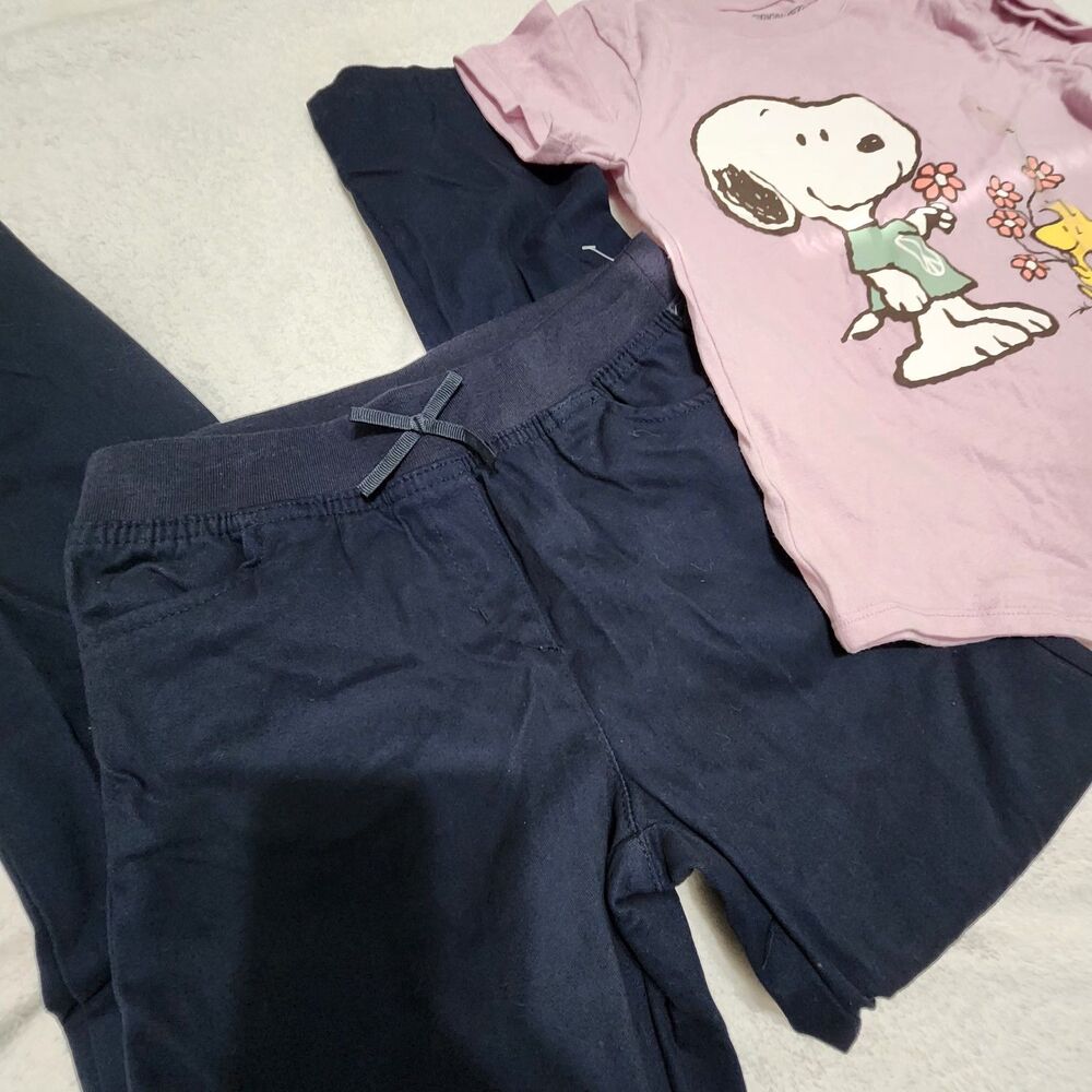 Izod Girls 2pcs Set Blue Pants And Pink Snoopy Top size large (10) . New - Picture 3 of 9